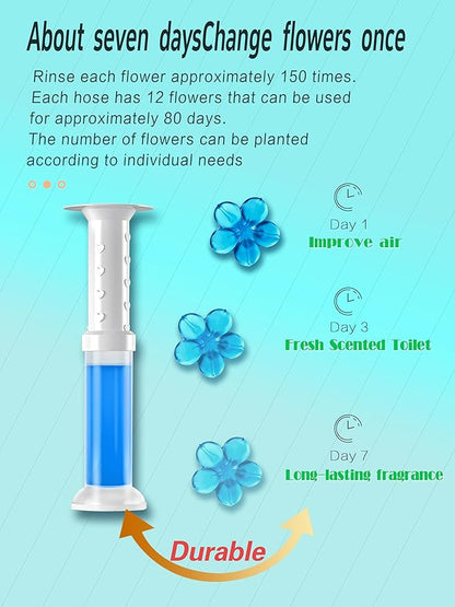 Toilet Bowl Cleaner Gel Stamps, 6 Scents with Flower Design, 78 Uses, Ocean Lavender Jasmine Lemon Osmanthus Mixed Fragrances (6)