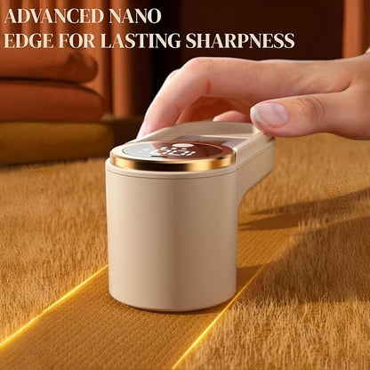 Rechargeable Fabric Shaver, Electric Lint Remover with 3-Speed LED Screen, Portable Fuzz Trimmer for Sweaters, Furniture, Blankets - Safe & Efficient Pilling Remover (Khaki)