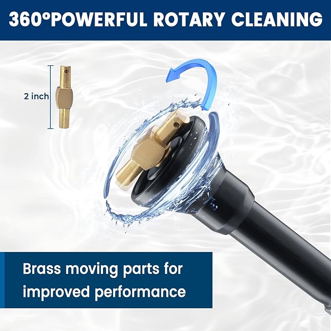 RV Black Tank Cleaner Wand,62inch RV Holding Tank Swivel Stik Rinser 304 Stainless Steel Hose with Flexible Rotary Cleaning Sprayer for Camper Toilet RV Black Water Tank and Garden