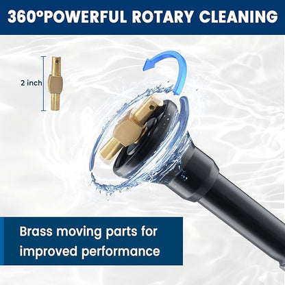 RV Black Tank Cleaner Wand,62inch RV Holding Tank Swivel Stik Rinser 304 Stainless Steel Hose with Flexible Rotary Cleaning Sprayer for Camper Toilet RV Black Water Tank and Garden