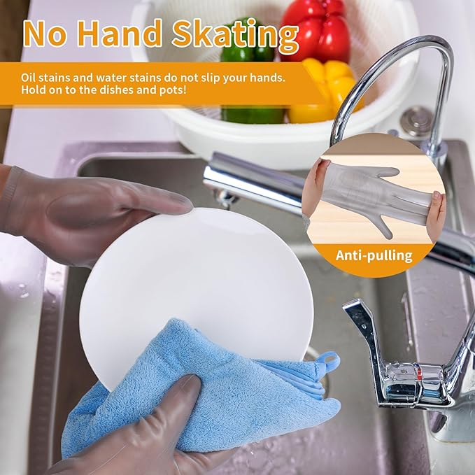 WINWIN Multi-purpose Silicone Gloves - High Elasticity, Food Grade, Reusable Gloves for Household Cleaning, Catering, and Kitchen Use