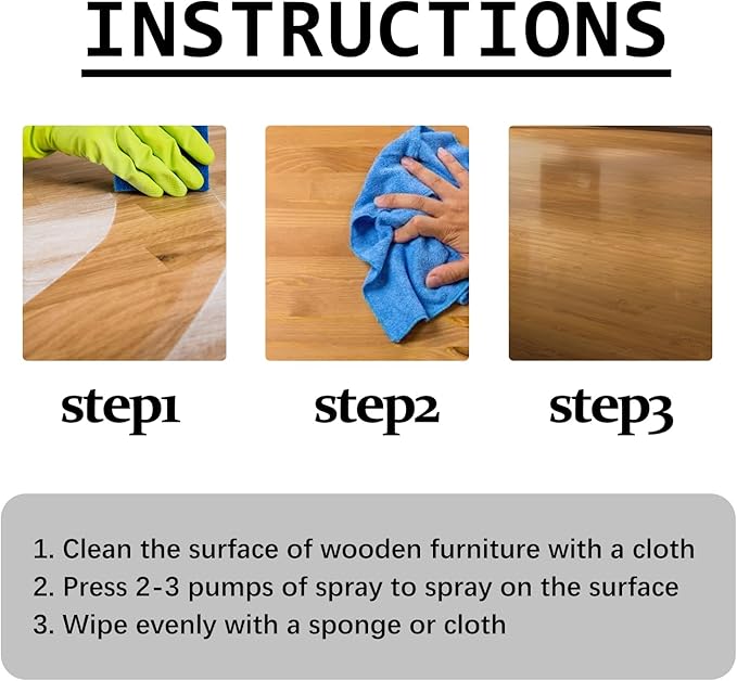 2 Pack Beeswax Spray Furniture Polish and Cleansing, Natural for Wood Furniture Floors - Original Beeswax Spray Cleansing for Living Rooms and Kitchens