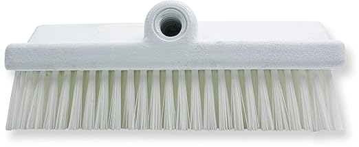 SPARTA 40423EC02 Plastic Floor Scrub Brush, Wall Brush, Equipment Brush With Nonabsorbent Bristles For Industrial Kitchens, Hospitals, Commercial Cleaning, 10 Inches, White