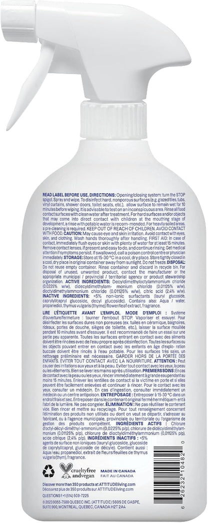 ATTITUDE Fruit & Vegetable Wash, Unscented Food-Safe Produce Wash to Remove Dirt, Wax & Residue, Vegan Plant-Based Produce Cleaner, 27.1 Fl Oz