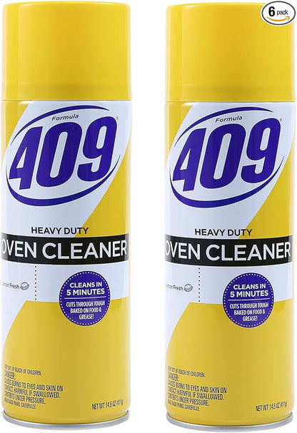 Formula 409 Heavy Duty Spray-On Oven Cleaner, Lemon Scent - Grill and Stove Top Product Cuts Through Grease & Grime on Contact, A Powerful Clean You Can Trust, 14.5 Oz - 2 Pack