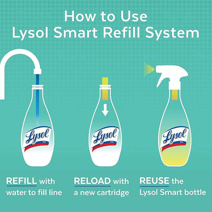 Lysol Smart Refill Cartridges Multipurpose Cleaner, Citrus Breeze, For Disinfecting & Cleaning, 4ct., Packaging May Vary