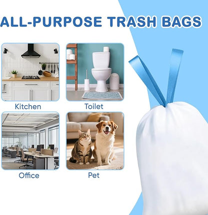 100Ct 4 Gallon Small Trash Bags, Blue Ocean Garbage Bags, Scented Trash Bags, Odor Resistant with Drawstring
