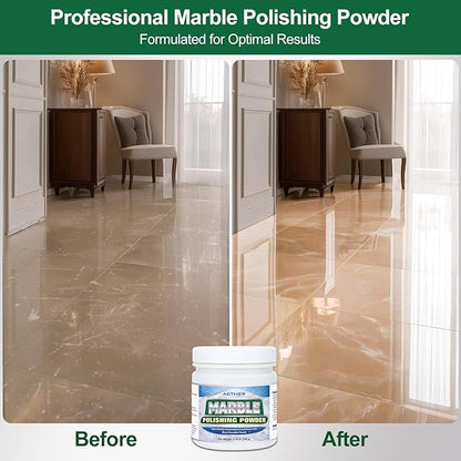 AETHER Marble Polishing Powder, Restore Shine Remove Water Stains Scratches Rings Etches, Professional Stone Polishing & Cleaning Powder for Marble Stone Granite Quartz Tile Floor Countertop Surfaces
