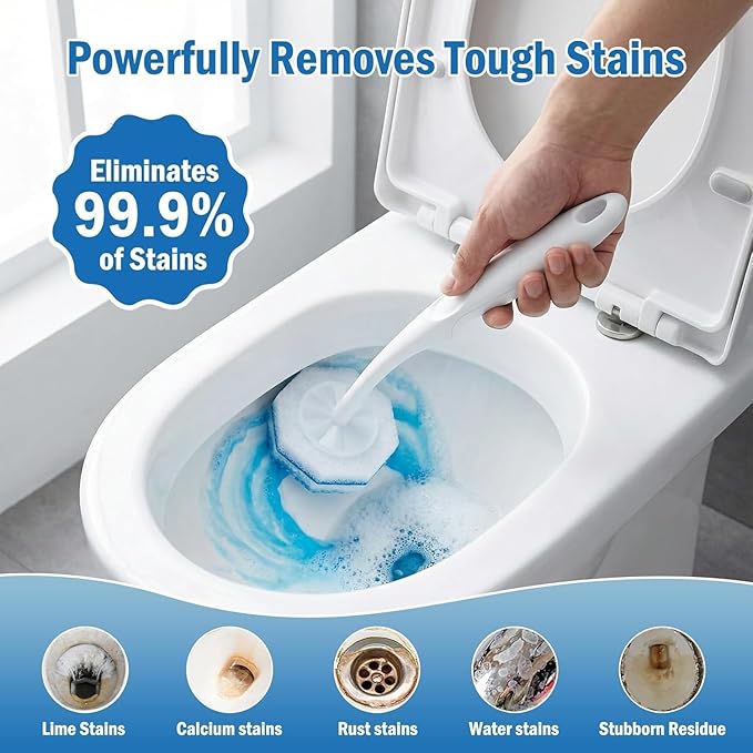 100 Pack Toilet Bowl Wand Refills, Disposable Replacement Heads Compatible with Household Brushes, Bathroom Washroom Cleaning Refill Pads