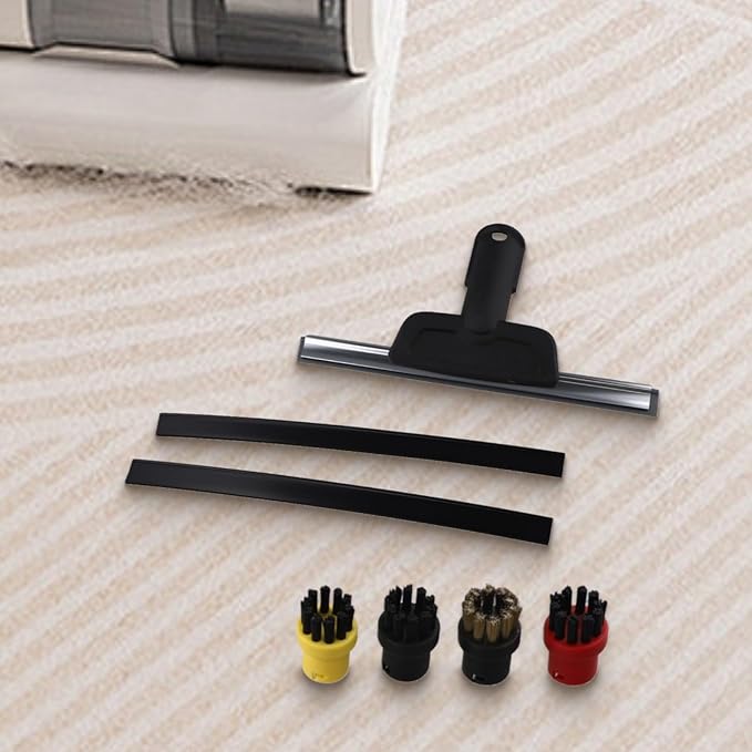 Accessories Kit for Karcher Steam Cleaner SC1 SC2 SC3 SC4 SC5 with Steam Squeegee Glass Scraper for Round Cleaning Brushes for Windows Mirrors Tiles Upholstery Carpet
