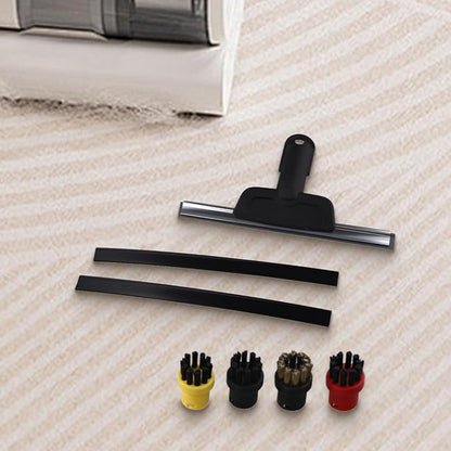Accessories Kit for Karcher Steam Cleaner SC1 SC2 SC3 SC4 SC5 with Steam Squeegee Glass Scraper for Round Cleaning Brushes for Windows Mirrors Tiles Upholstery Carpet