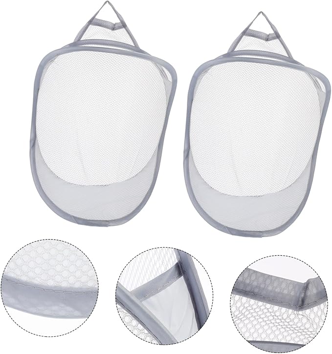 2pcs Folding Wall-Mounted Laundry Baskets Portable Storage Hanging Basket Collapsible Clothes Organizer for Home Space-Saving Sundries Storage