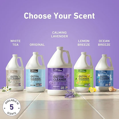 Creative Scents Multipurpose Enzyme Cleaner & Odor Remover | Super Concentrated for Floor, Carpet, Drain | Pet Urine Odor Eliminator | Cleaner for Cat Urine & Dog Poop | 1 Gallon - Calming Lavender