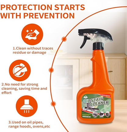 All-Purpose Oil Stain Cleaner, Degreaser Kitchen Foam Cleaner Spray, Degreaser Cleaner Heavy Duty, Kitchen Cleaning Supplies, Household Essentials (1 PCS)