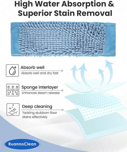 Steam Mop Pads Compatible with Wagner Spraytech Steam Cleaner for Home(905e, 915e, 925e), Reusable Chenille Steam Cleaner Pads Compatilbe with TVD/STEAMBOT and More Steamer Mop (4 Pack)