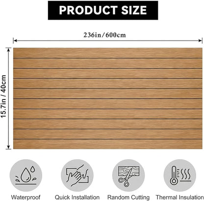 3D Wall Panels Peel and Stick – 15.74" x 236" PVC Faux Texture Wall Covering, Self Adhesive Waterproof DIY Accent Wall for Living Room, Bedroom, Sofa Background & Kitchen Backsplash, Covers 25.8 sq.ft