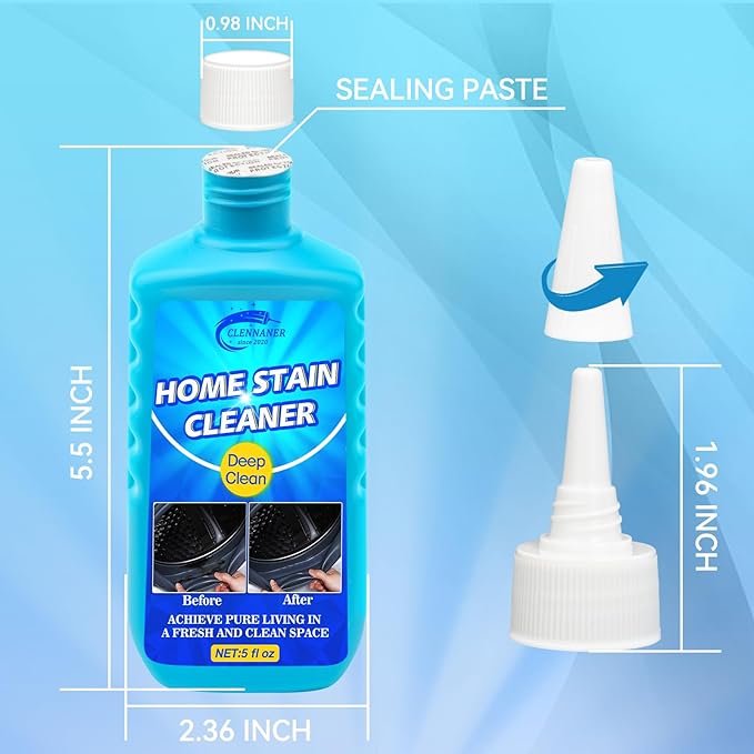 Mold Stain Cleaner Gel, 5 Fl Oz Washing Machine Cleaner for Bathrooms, Showers, Washing Machines, Grime, Grunk and Tiles, Thick Gel Formula Targets Tough Stains and Odors