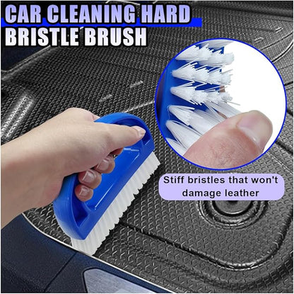 YoRise 2PCS Car Carpet Cleaning Brush, Stiff Bristle Floor Scrub Brush, Portable Car Cleaning Kit, Automotive Wash Brushes for Vehicles Interiors, Home, Floor Mat, Leather Seat (Blue)