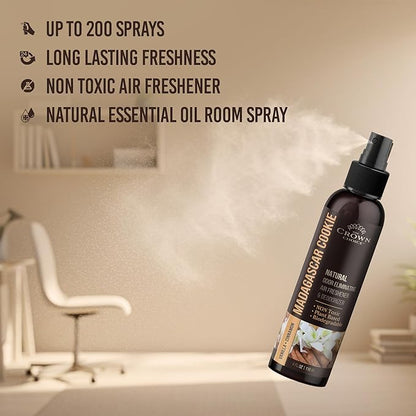 Non-Toxic Odor Eliminator, Natural Vanilla & Cinnamon Air Freshener Spray for Home, Room, Closet & Couch Deodorizer, Long Lasting Bathroom & Toilet Freshener, Safe for Kids & Pets - 4 oz Pack of 1