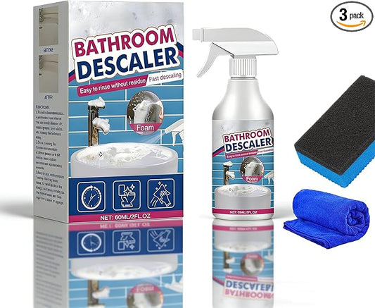 Bathroom Descaler Foam Cleaner - Quickly Dissolves Hard Water Stains,Soap Scum & Limescale,Bathroom Cleaner Spray,Use on Tiles,Shower Glass and Sink Rinse Cleaning Foam (1 PCS)