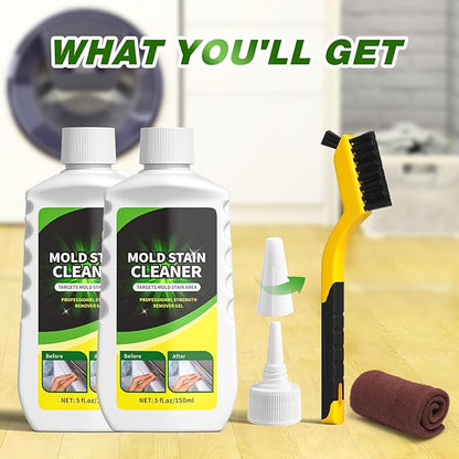 Home Remover Gel, 2 Pack Washing Machine Cleaner Stain Remover Gel for Front Loader Washing Machine Seal with Brush and Towel for Bathroom, Refrigerator Sealant, Wall, Tile Grout