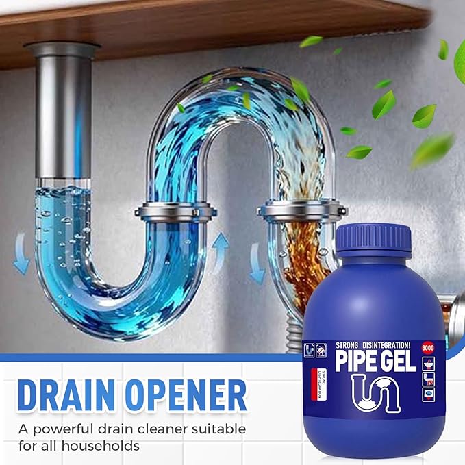 Strength Drain Cleaner, 2025 New Professional Drain Opener for Kitchen Sink, Powerful Clog Remover for Bathroom Shower, Durable Pipe Cleaning Agent for Household Use (1Pcs)