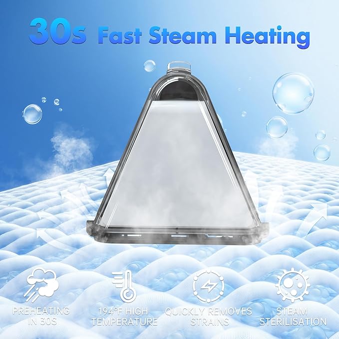 Portable Carpet Cleaner Machine, with 100℃ Steam & Deep Cleaning Suction,1300W Upholstery Steam Cleaner with Smart Voice Prompting, Self-cleaning, 4 Tools for Pets, Car, Couch and Stairs