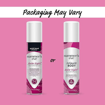 Summer's Eve Amber Nights Daily Feminine Spray with Talc-Free, Odor-Neutralizing and Moisture-Absorbing Formula, 2 Oz