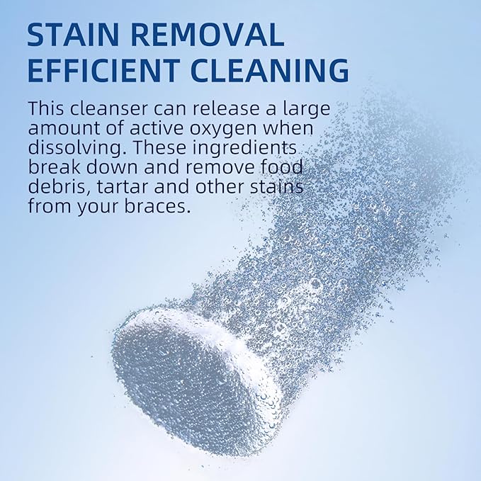 Retainer & Denture Cleaner Tablets (240 count) - Dental Aligner, Mouth & Night Guards, False Teeth Cleaning