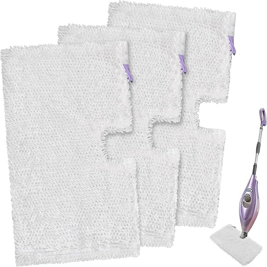 3 Pack Microfiber Steam Mop Replacement Pads for Shark Steam Mop S3500 Series S3501 S3601 S3550 S3901 SE450 S3801CO S3601D S2901 S2902 Steam Pocket Mop Pads for Floor Cleaning Reusable Shark Mop Pads