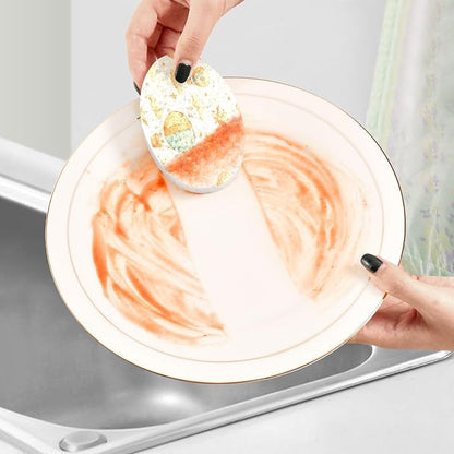 Hot Air Balloons Kitchen Scrub Sponges, Pop-up Kitchen Cleaning Sponges Reusable Dish Washing Sponges for Bathroom Household Cleaning 3 Pack - Non Scratch Scrubber