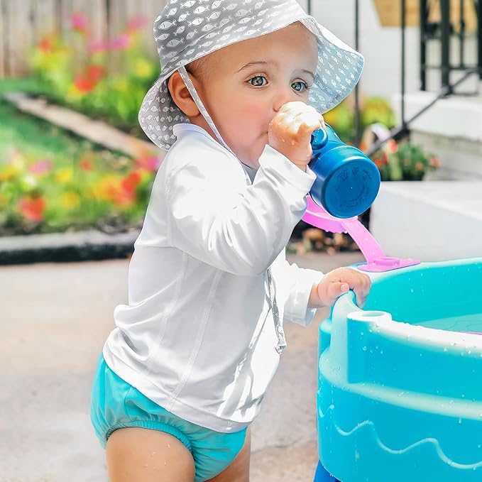 green sprouts Baby Ultimate Reusable Snap Swim Diaper, Aqua, 18-24 Months