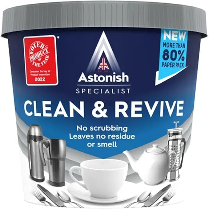 Astonish Cup Clean Stain Remover Coffee Cleaner 1 x 350g for Flasks Mugs and Cups