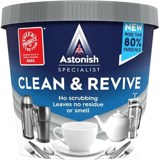 Astonish Cup Clean Stain Remover Coffee Cleaner 1 x 350g for Flasks Mugs and Cups