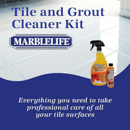 Marblelife Tile and Grout Cleaner Kit, Ready-to-Use 32 oz Spray Cleaner + 4 oz Concentrate Refill, Powerful Grout Cleaner for Tile Floors, Heavy Duty Kitchen, Bathroom & Shower Cleaner