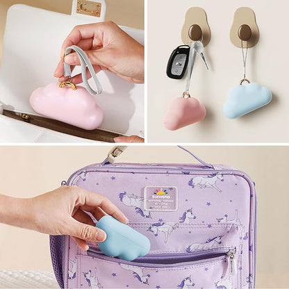 Travel Mini Lint Roller 2 Pack - Portable, Reusable & Washable Sticky Roller with 2 Extra Refills - Pet Hair Remover for Clothes, Purse, Car, Home - Pink and Blue