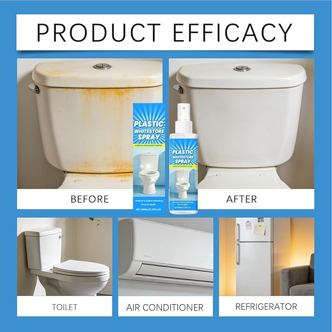 Multi- Cleaning Solution, 100ml Yellowing Remover Spray, All Purpose Household Cleaner, Reliable Stain Removal for Appliances Home Living Room Kitchen Apartment Garage Basement Workshop