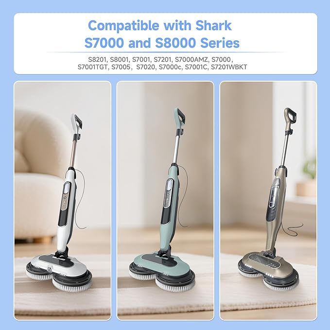 Newly Upgraded Steam Mop Replacement Brush Pads for Shark Steam and Scrub Mop S8201 S8001 S7201 S7000 Series, 4 Count