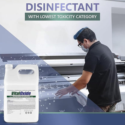Vital Oxide Disinfectant, Deodorizer, Cleaner, Food-Contact Sanitizer, Virucide – (EPA registration #82972-1) – Kills Mold & Mildew, Eliminates Odors – 1 Gallon, 32 oz, & 3 oz