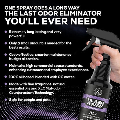 Blaze Away Commercial Air Freshener & Odor Eliminator for Strong Odor - Industrial-Grade Room Spray & Room Deodorizer for Home, Car, Smoke & Pet Odors - Long-Lasting Odor Absorber, Room Fresheners