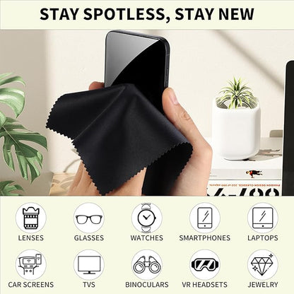 Eco-Fused Microfiber Cleaning Cloths - 40 Pack - (6 x 7 inches) for Cleaning Glasses, Spectacles, Camera Lenses, Tablets, Phones, Smartphones, Laptops, LCD Screens and Other Delicate Surfaces