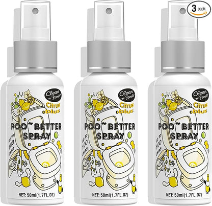 Clean-n-Fresh Toilet Spray, Pack of 3 - Citrus Scent, Bathroom & Toilet Odor Removers, Air Fresheners for Home, Travel Size Toiletries, Total 5.1 Fl Oz
