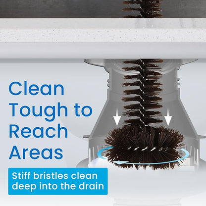 IMPRESA Garbage Disposal Cleaning Brush - Black Extra-Long Handle & Drain Cleaning Brushes - Scrubbing Tool & Odor Eliminator - Universal Garbage Disposal Cleaner & Disposer Cleaner