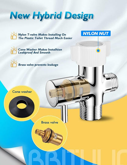 Chrome Handheld Bidet Sprayer, Jet Sprayer for Toilet Muslim Shower, Adjustable Bidets Attachment for Toilet, Bidet Hose for Feminine Wash