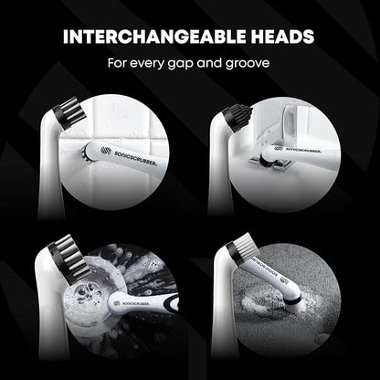 Household Cleaning Brush Power Scrubber - Electric Spin Scrubber Brush for Home, Kitchen & Bathroom - Grout Cleaner & Removes Mould (Washing-Up System Spin Brush)