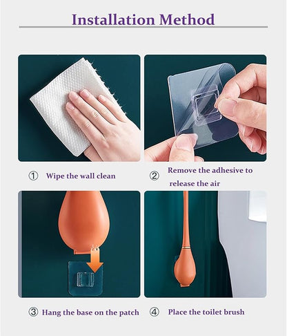 New Upgrade Silicone Toilet Brush and Holder Set,Toilet Bowl Cleaner Brush, Toilet Wand Cleaning Kit Wall Mounted, Discreet Bathroom Cleaning Brush,Bathroom Cleaning Supplies