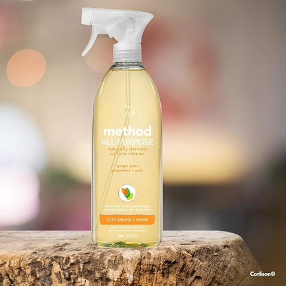 Method Naturally Derived All Purpose Surface Cleaner Spray, Ginger Yuzu, 28 Ounce