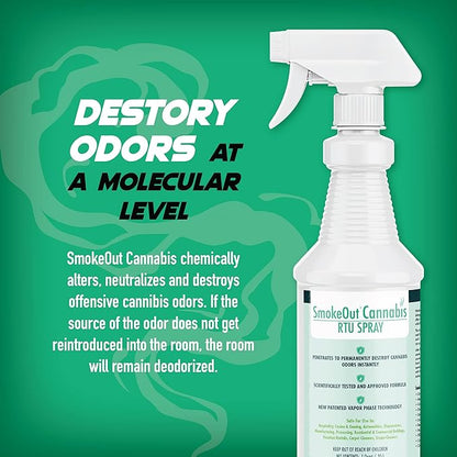 SmokeOut - Commercial Strength Odor Eliminator - Neutralizer, Deodorizer, Odor Remover (32 ounce)
