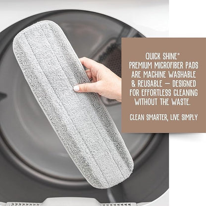 Quick Shine All-in-One Mop Kit 3 Pack Refill Microfiber Pads, 1 ea. of The Clean+Dust, Clean+Polish and Wet+Dry Pads