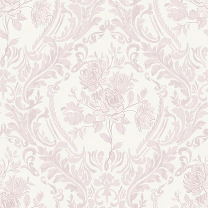 Ismoon Peel and Stick Wallpaper Vintage Floral Contact Paper Boho Watercolor Pink Damask Wallpaper Textured Removable Self Adhesive Vinyl Wall Paper for Bedroom, 17.3 in X 16.4ft